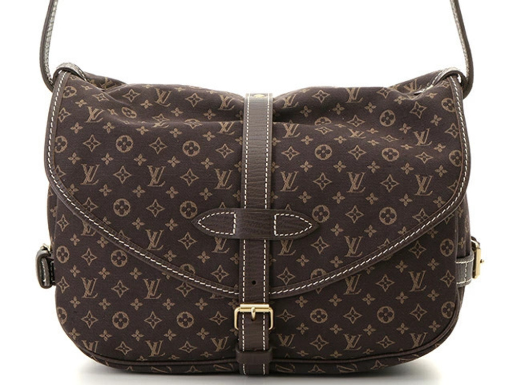 LOUIS VUITTON Saumur Monogram Lin Ebene Brown